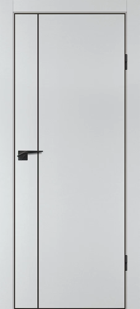 Фото Межкомнатная дверь P-21  черный молдинг PET,  кромка ABS черная c 4-х ст. Сапфир матовый