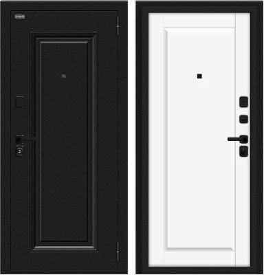 Дверь Браво Сьют МФ/SBlack Букле черное/White Silk