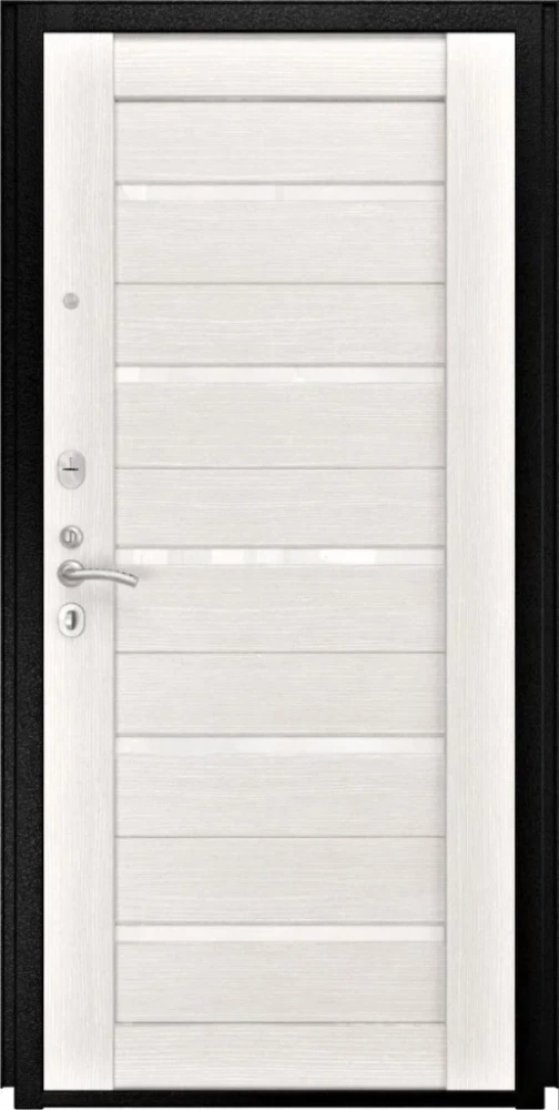 Входная дверь ДвериПРО Модель L-48 СБ-1 (лак. белое, 16мм, беленый дуб) DPRO197039 внутренняя сторона