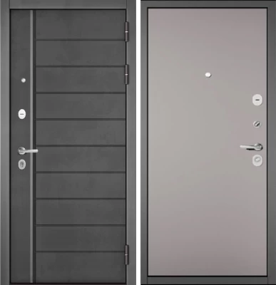 Дверь Бульдорс TRUST - MASS - Р/Р Букле графит/Бетон темный -136 Фурн - ЧЕРНАЯ