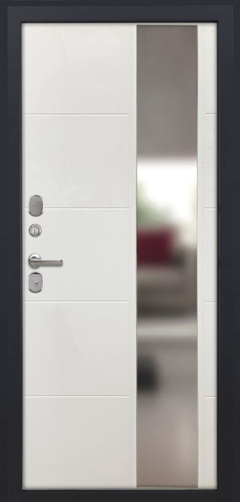 Входная дверь ДвериПРО L-Термо серебро ФЛЗ-649 капучино (зеркало) DPRO195756 внутренняя сторона