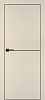 Межкомнатная дверь PX-19 черная кромка с 4-х ст. Бежевый матовый