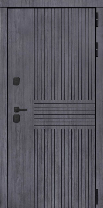 Входная дверь Берген СБ-1 (лак. белое, 16мм, беленый дуб) внешняя сторона
